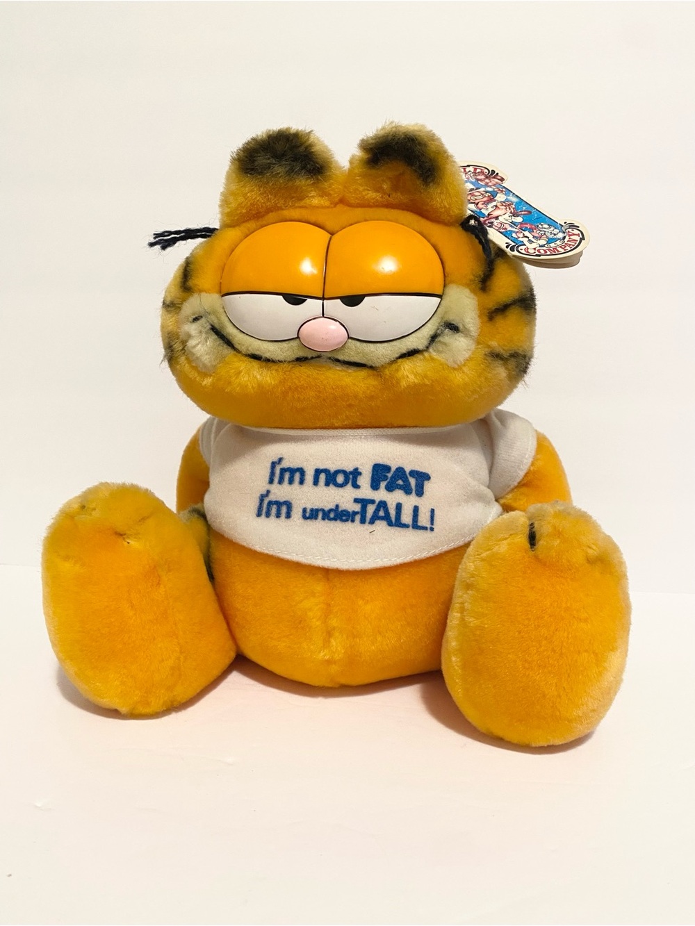 1980s Dakin Garfield Plush I'm Not Fat, I'm Under Tall! 9" Stuffed Animal Toy